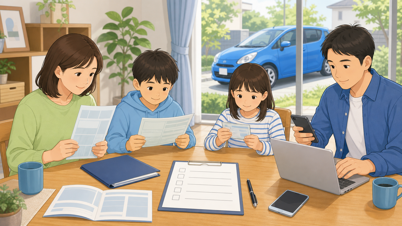 自動車保険の加入前に必要な情報を確認する家族