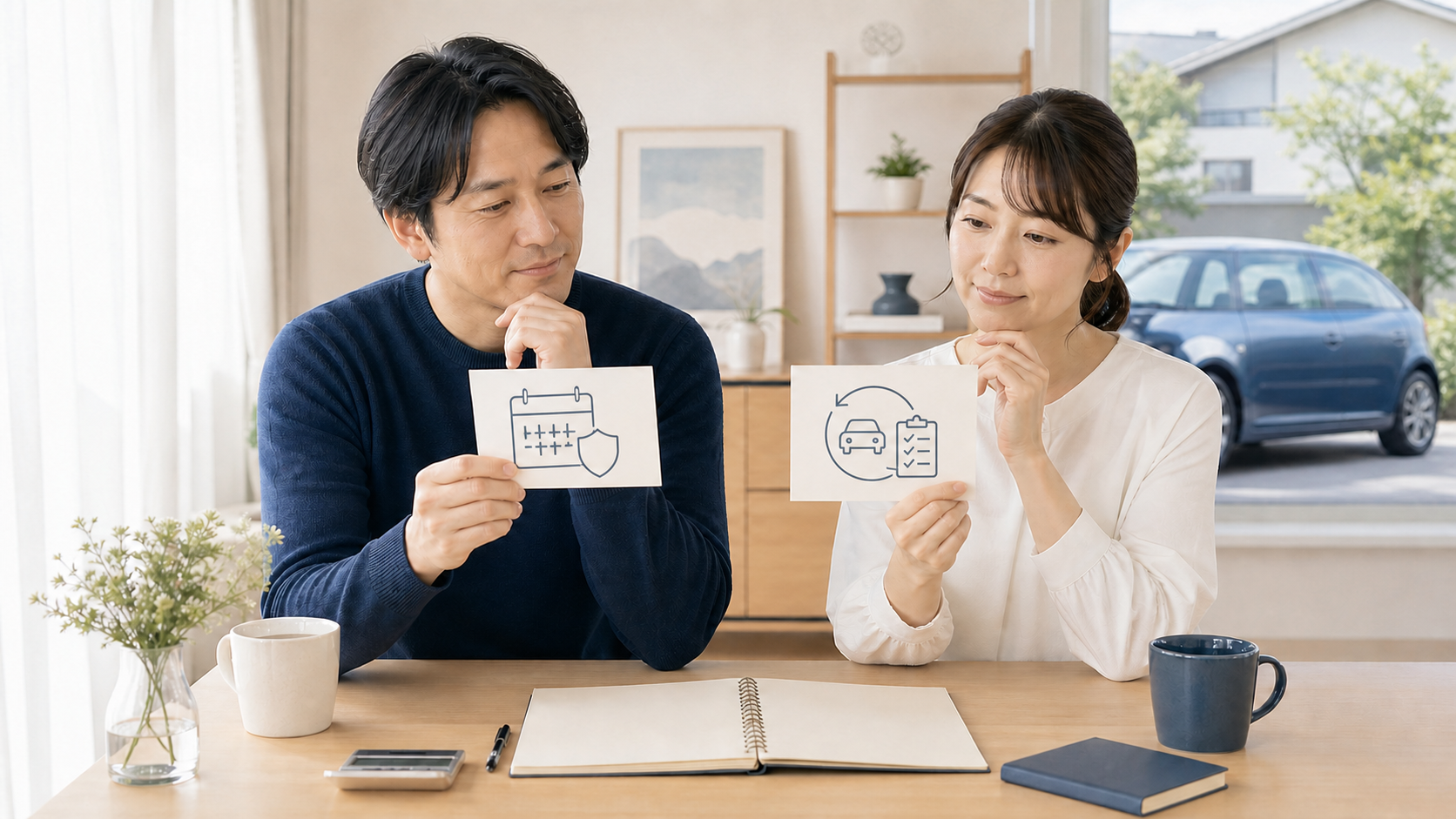 自動車保険の長期契約と1年契約を比較して選ぶ夫婦