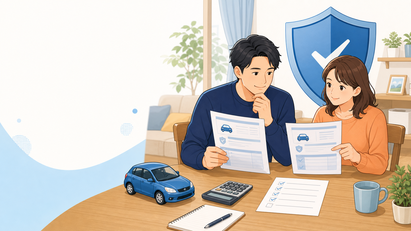 家計を守りながら自動車保険を見直す家族