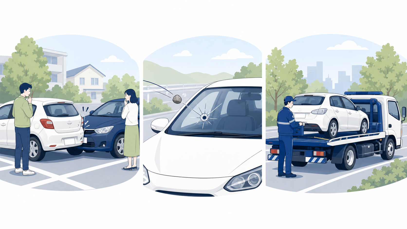 自動車保険の事故区分を比較するイメージ