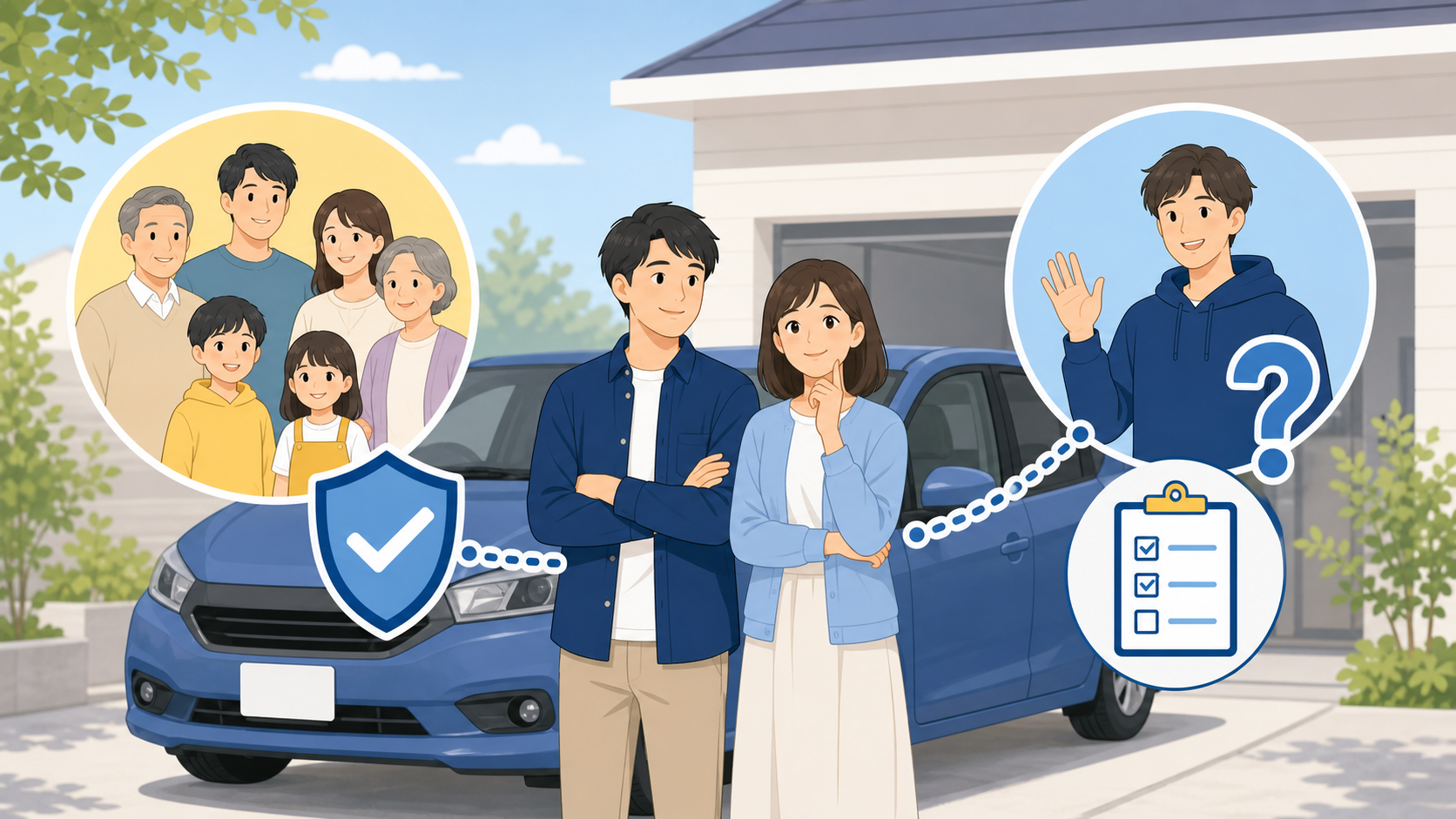 家族や友人が運転する場合の自動車保険の補償範囲